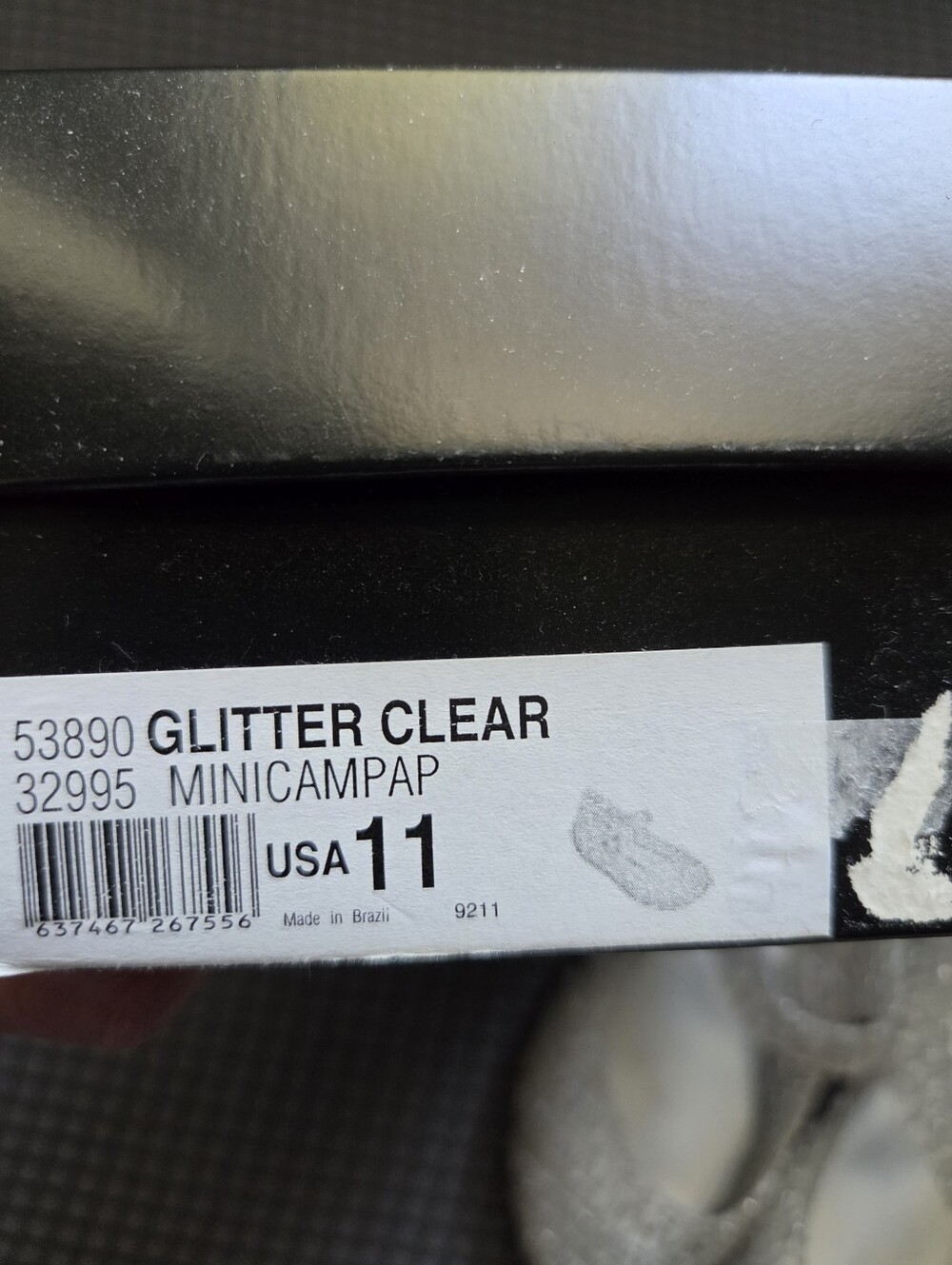 Mini Melissa Campana Mary Jane Shoes Clear Glitter Size 28/29 EUR 11 US - Picture 4 of 7